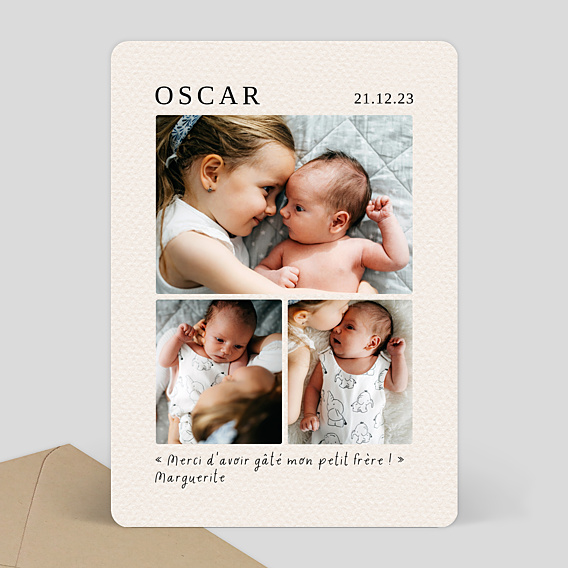 Remerciements Naissance Frère et soeur original
