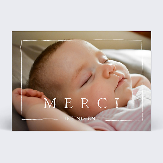 Carte remerciement naissance Joli cadre