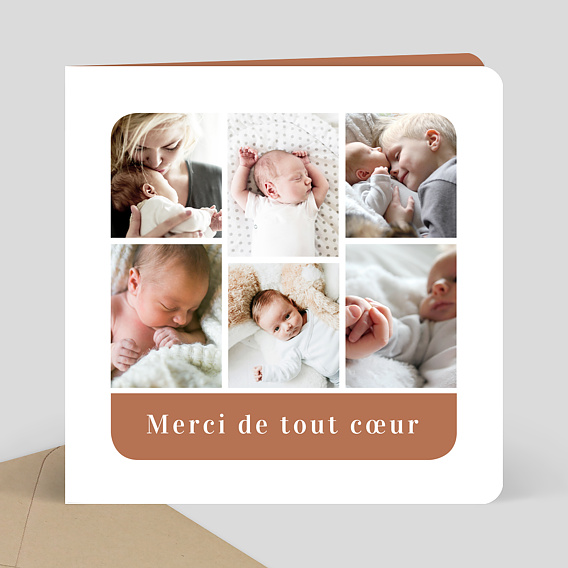 Carte remerciement naissance Pêle-Mêle Camargue