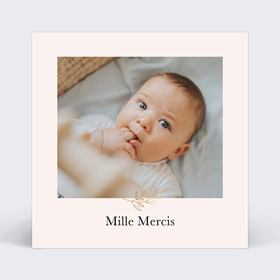 Carte remerciement naissance Petit végétal