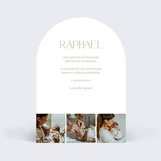 Remerciements Naissance Lettrine Kraft