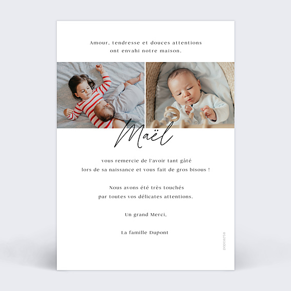 Remerciements Naissance Certificat Graphique