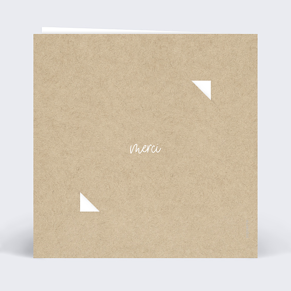 Carte remerciement naissance Merci fleuri avec graines Verso