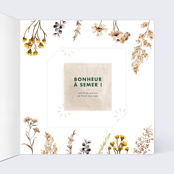 Remerciements Naissance Bouquet Sauvage Graines