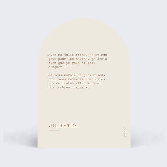 Remerciements Naissance Arche avec texte