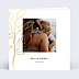 Carte remerciement naissance Feuillage Ocre Recto