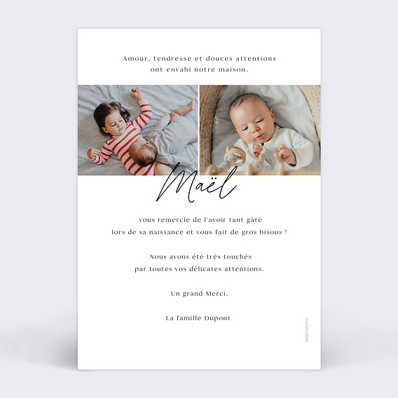 Remerciements Naissance Certificat Graphique