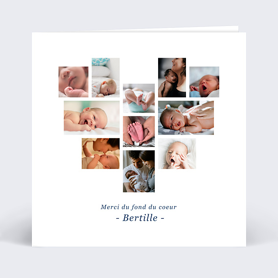 Carte remerciement naissance Lovely Baby Recto