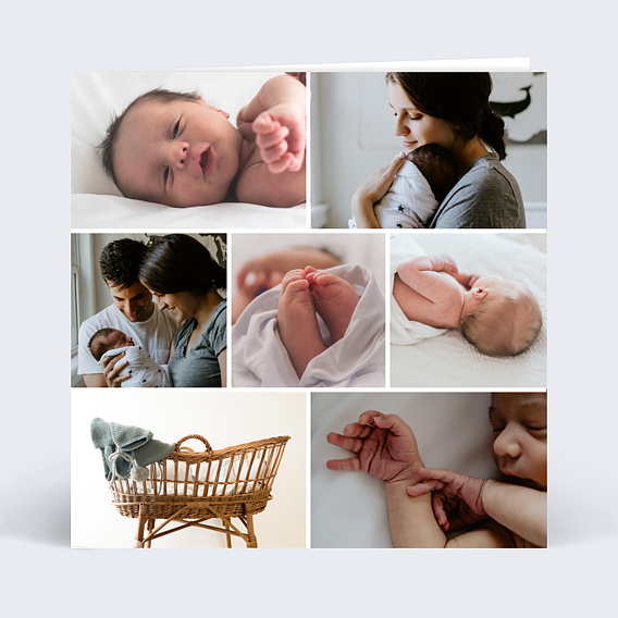 Carte remerciement naissance Sunset Recto