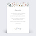 Carte remerciement naissance Frise Fleurie Verso