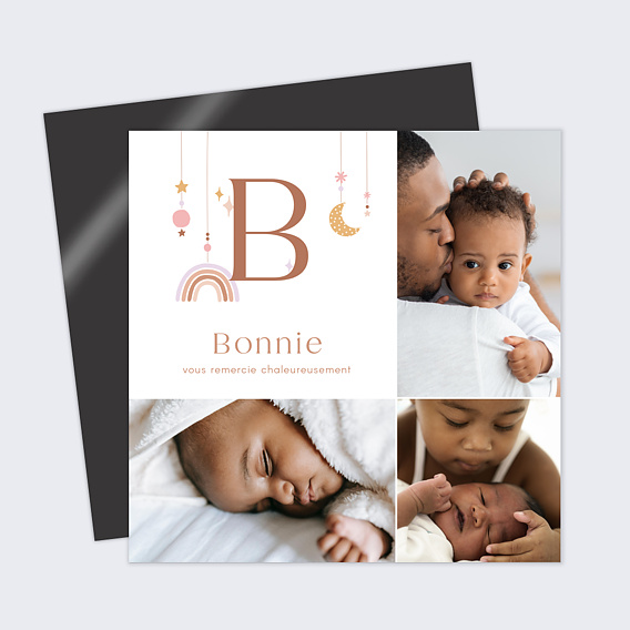 Remerciements Naissance Lettrine Arc-en-Ciel