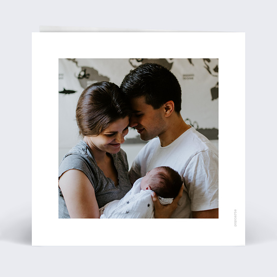 Carte remerciement naissance Sunset Verso