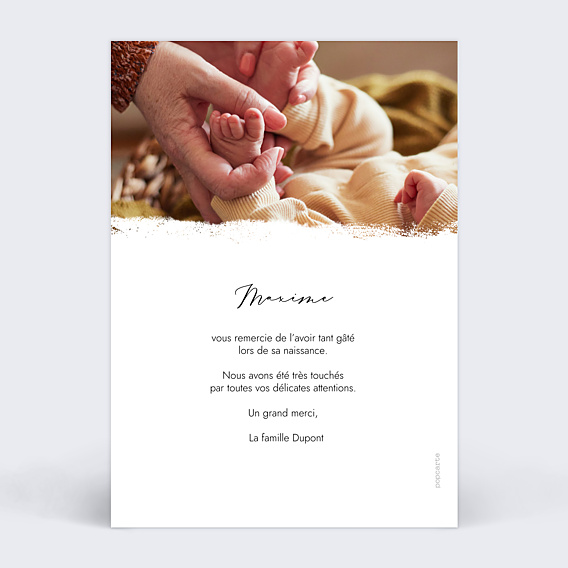 Remerciements Naissance Effet photo