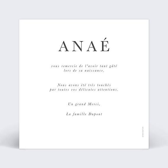 Remerciements Naissance Lettrine sauvage