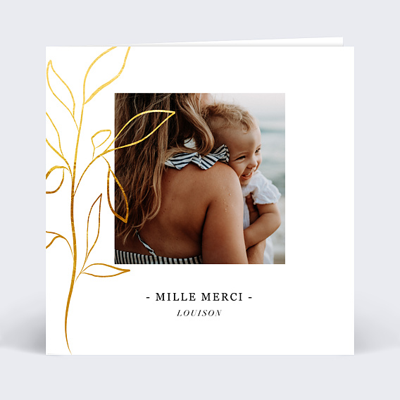 Remerciements Naissance Feuillage Ocre