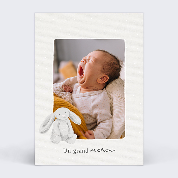 Remerciements Naissance Petit Lapin Gris