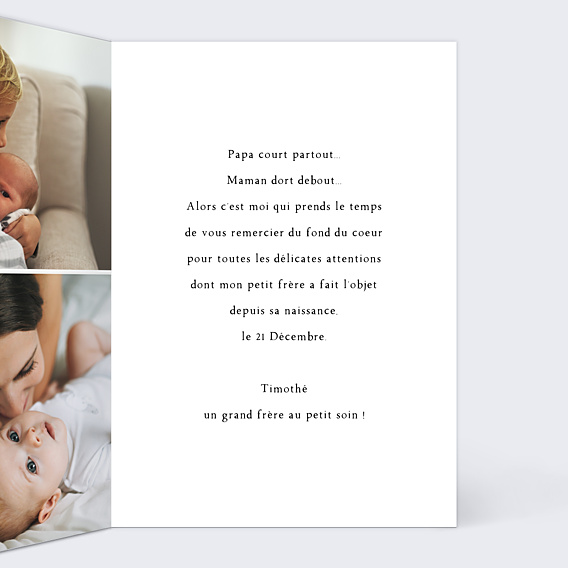 Remerciements Naissance Mon petit frère