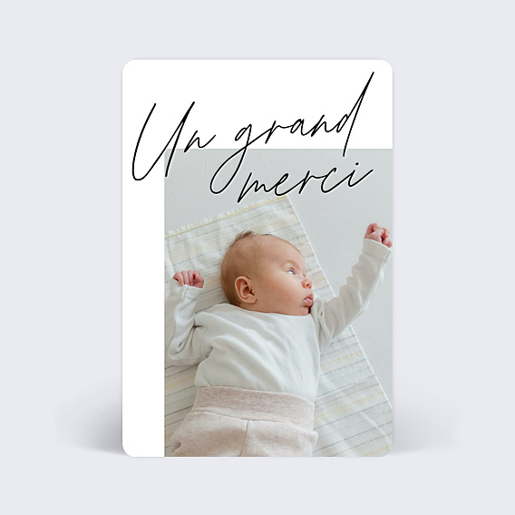Remerciements Naissance Grande Typo