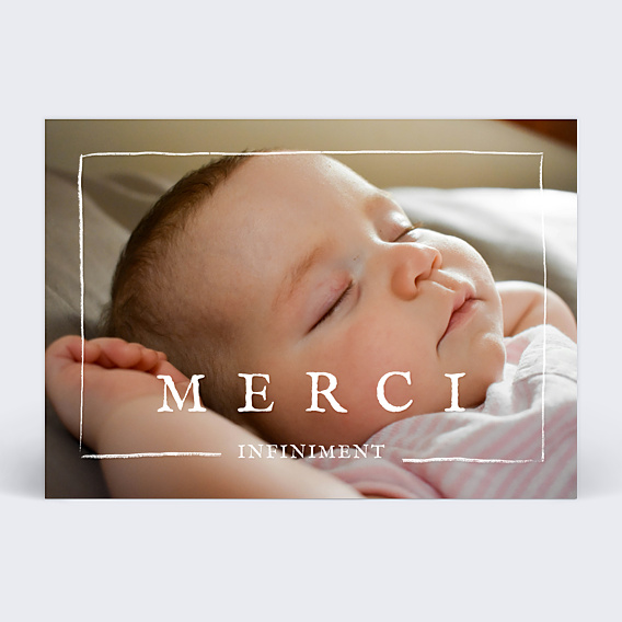 Carte remerciement naissance Joli cadre