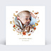 Carte remerciement naissance Papillon et Fleurs