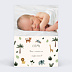 Carte remerciement naissance Petite Jungle Recto