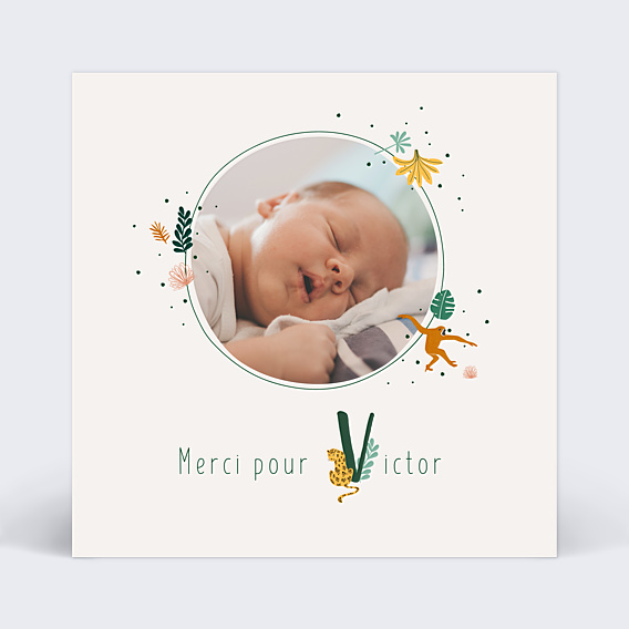 Remerciements Naissance Lettrine Jungle