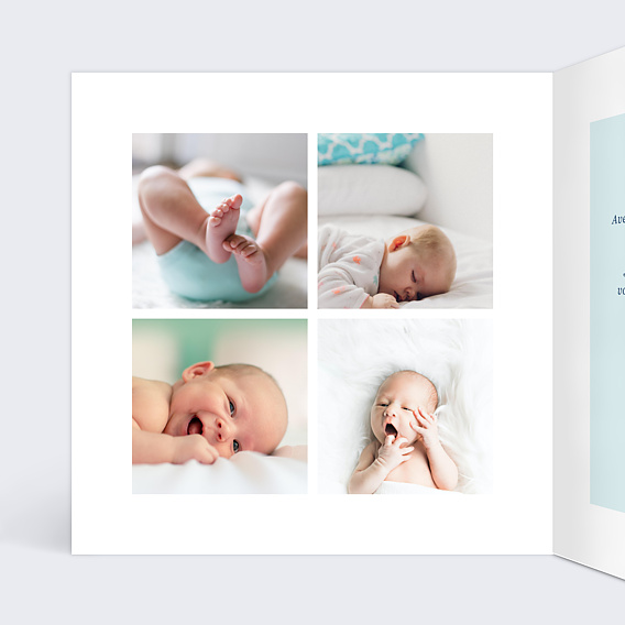 Carte remerciement naissance Lovely Baby Intérieur Gauche