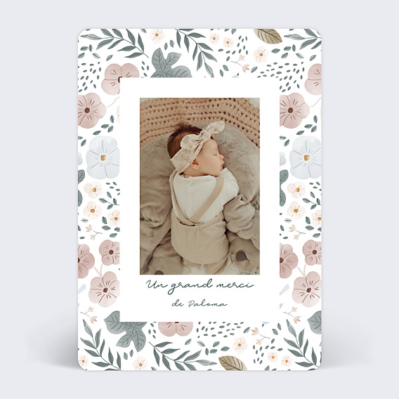 Remerciements Naissance Magnolia Polaroïd