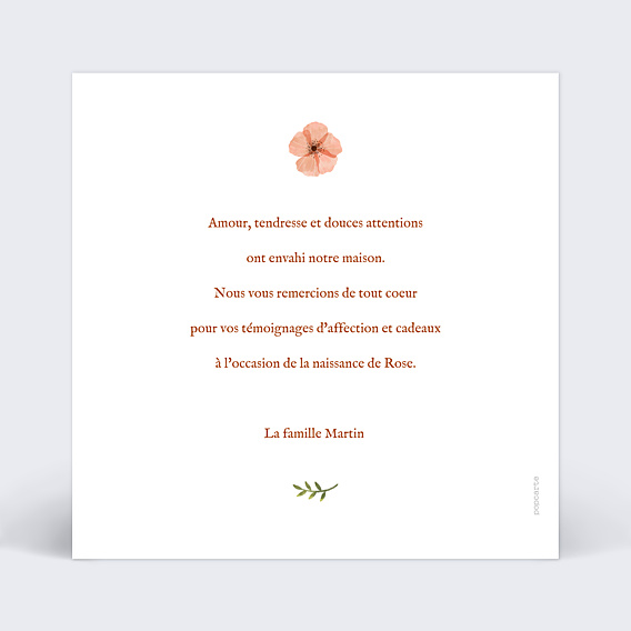 Remerciements Naissance Couronne de Fleurs II