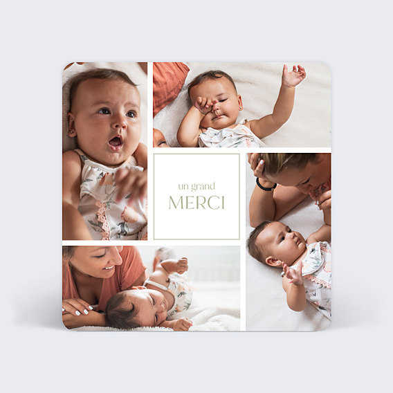 Remerciements Naissance Lettrine Multiphoto