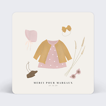 Remerciements Naissance Layette Bergamote