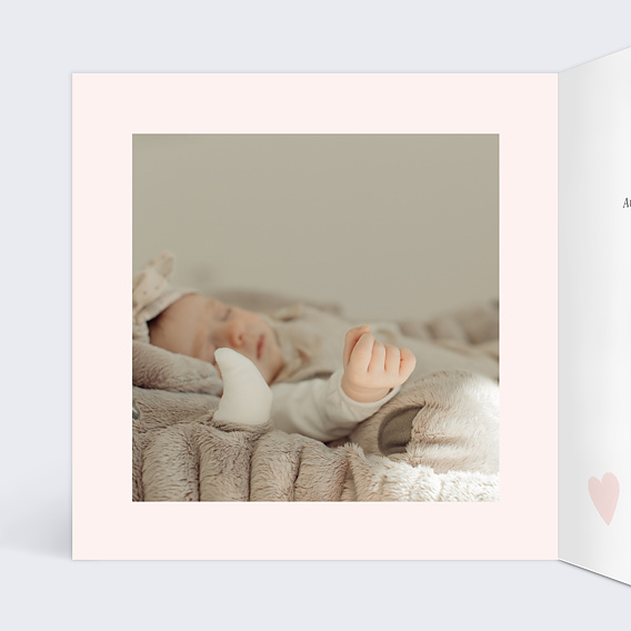 Remerciements Naissance Cœur Rose