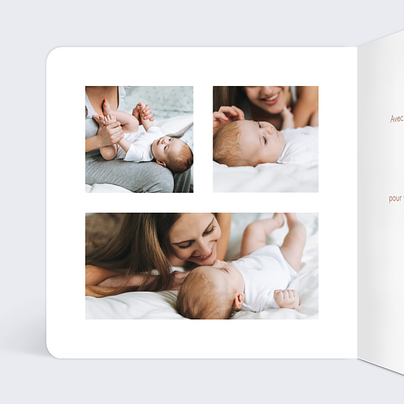 Carte remerciement naissance Hochet Koala Intérieur Gauche