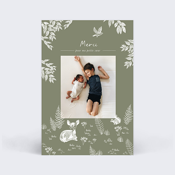Remerciements Naissance Crayon Blanc