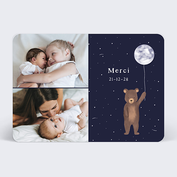 Remerciements Naissance Ourson et cosmos