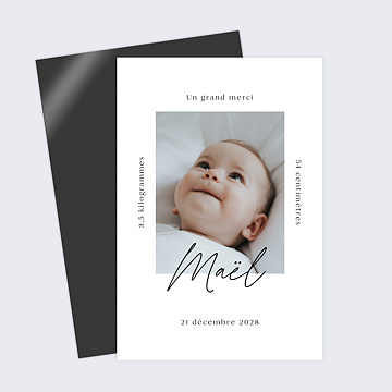 Remerciements Naissance Certificat Graphique