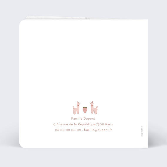 Carte remerciement naissance Mobile Verso