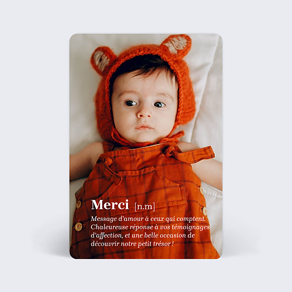 Remerciements Naissance Petite Définition