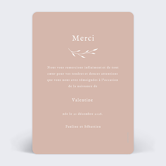 Remerciements Naissance Amour Infini