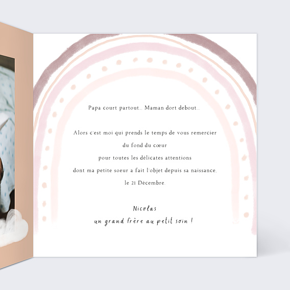 Remerciements Naissance Petit arc-en-ciel