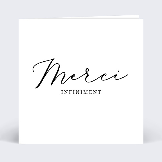 Carte remerciement naissance Calligraphie Merci Recto