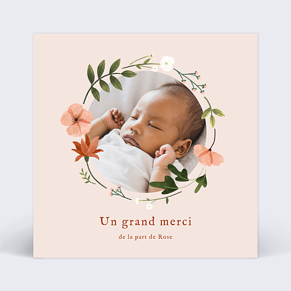 Remerciements Naissance Couronne de Fleurs II