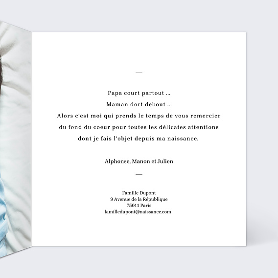 Remerciements Naissance Calligraphie Merci