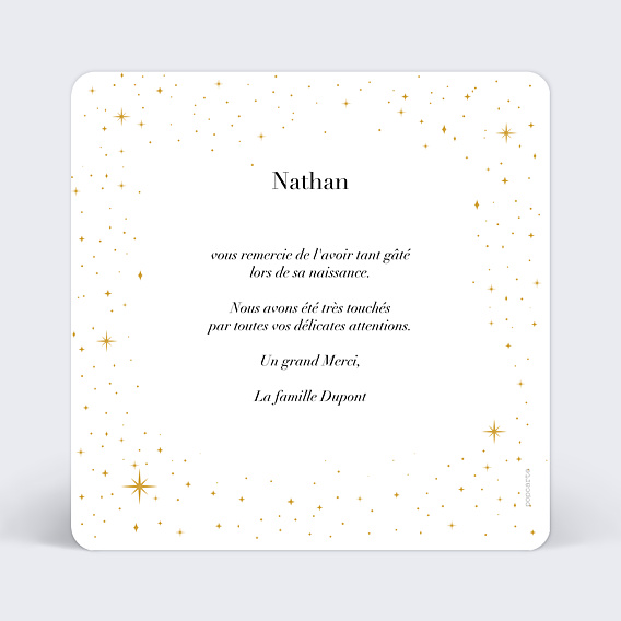 Remerciements Naissance Bébé étoile