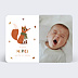 Carte remerciement naissance Renard automne