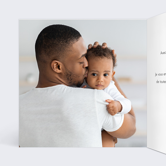 Carte remerciement naissance Petit Lion Intérieur Gauche