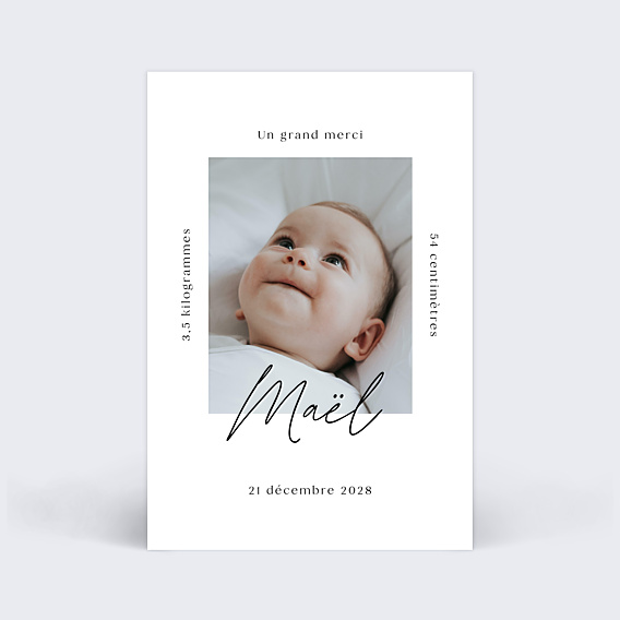 Remerciements Naissance Certificat Graphique