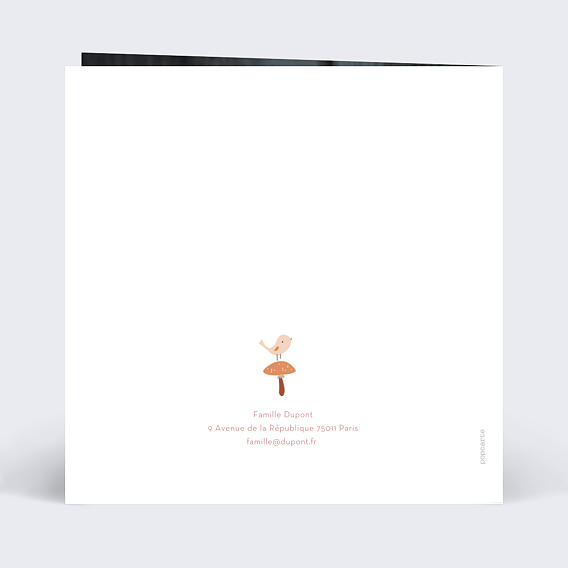 Carte remerciement naissance Augustine Verso