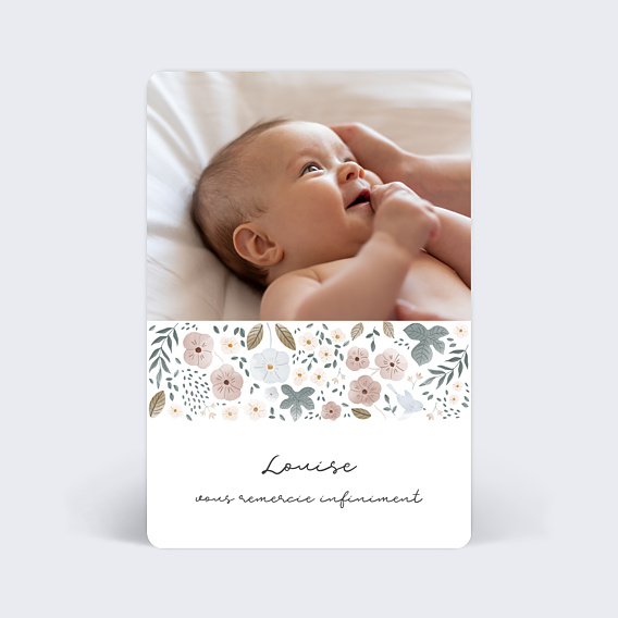 Remerciements Naissance Frise Fleurie