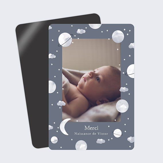 Carte remerciement naissance Bébé Planète